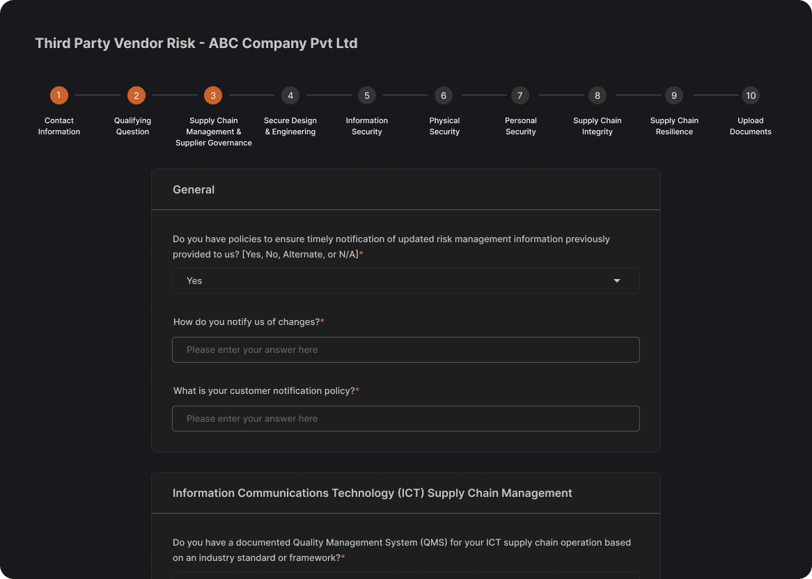 Third-Party Vendor Security Questionnaire